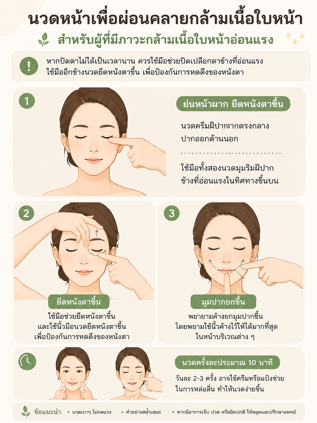 นวดหน้าเพื่อผ่อนคลายกล้ามเนื้อ